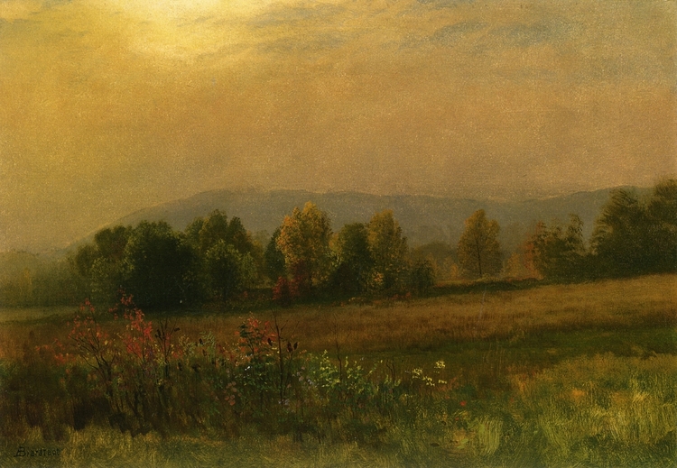 Albert Bierstadt Oil Painting New England Landscape - Click Image to Close